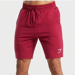red gym shorts